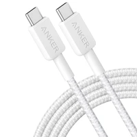 כבל 1.8 מטר Anker 322 USB-C to USB-C בצבע לבן